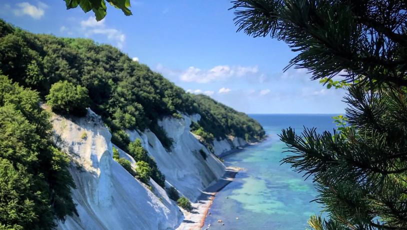 The white cliffs of Møn are located south of Copenhagen