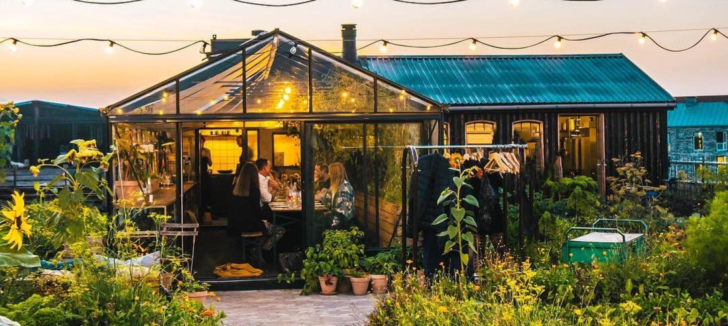 Østergro is located on a rooftop and serves as both an organic restaurant and urban garden