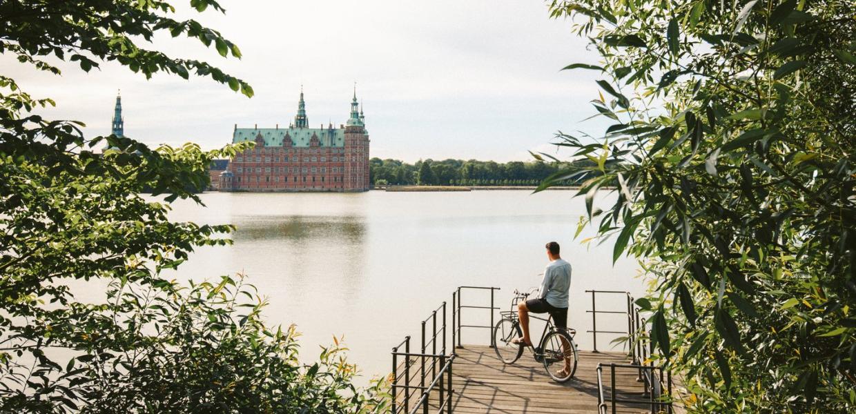 Cycling at Frederiksborg Castle, North Zealand