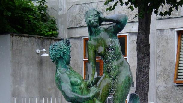 Agnete and the merman fountain Aarhus