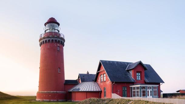 Bovbjerg Lighthouse in North Jutland, Denmark