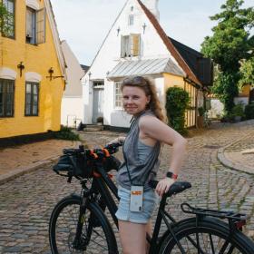 Cyclist in Aabenraa, South Jutland, Denmark