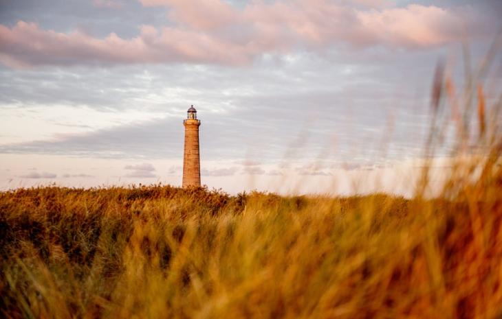 Gary Lighthouse in autunno in lontananza in Danimarca